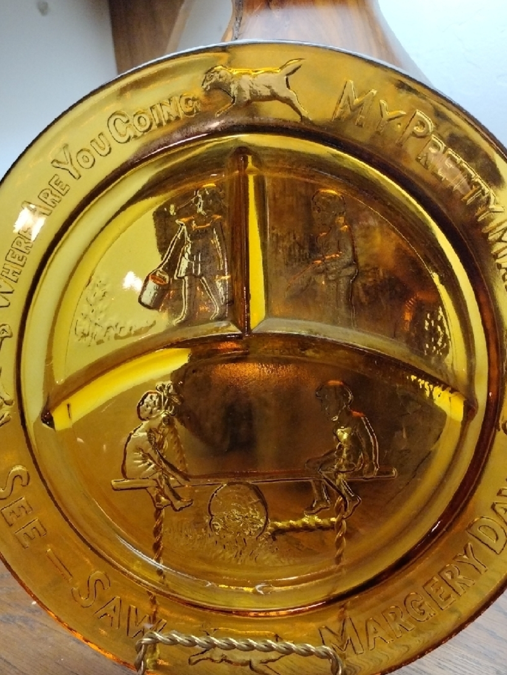 Amber Glass Decorative Plate - Home Art Accent - Picture 3 of 7